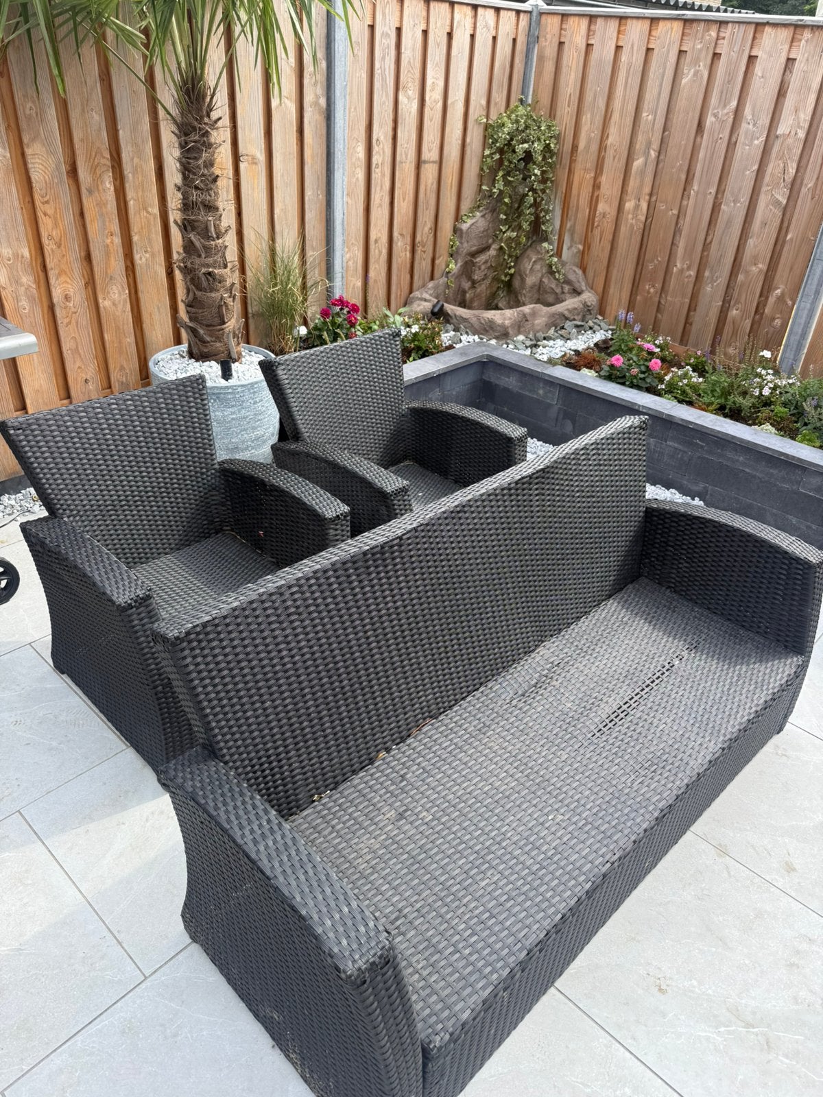 Tuinset zwart, Ophalen, Zo goed als nieuw, Bank