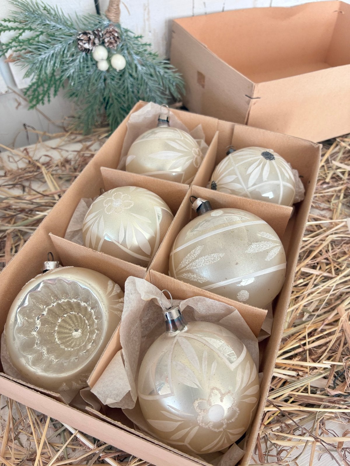 6 oude kerstballen, Ophalen of Verzenden
