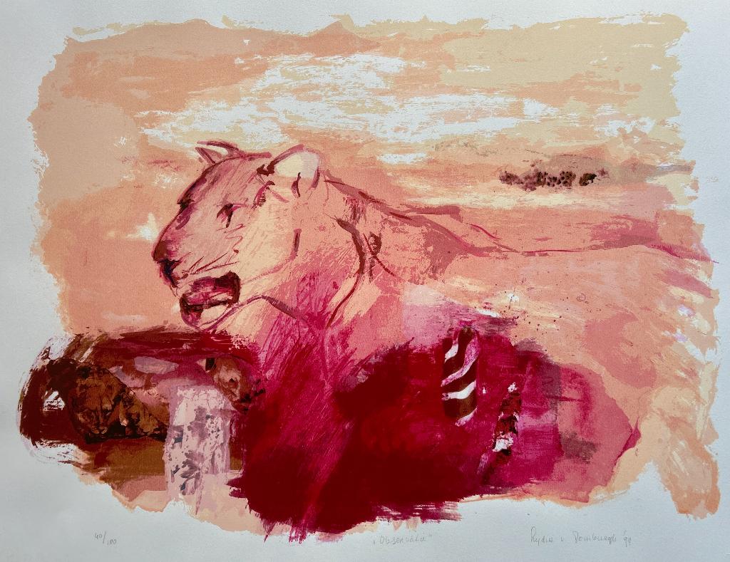 Zeefdruk Lydia van Domburgh - Observatie ZOMEROPRUIMING, Antiek en Kunst, Kunst | Litho's en Zeefdrukken, Verzenden