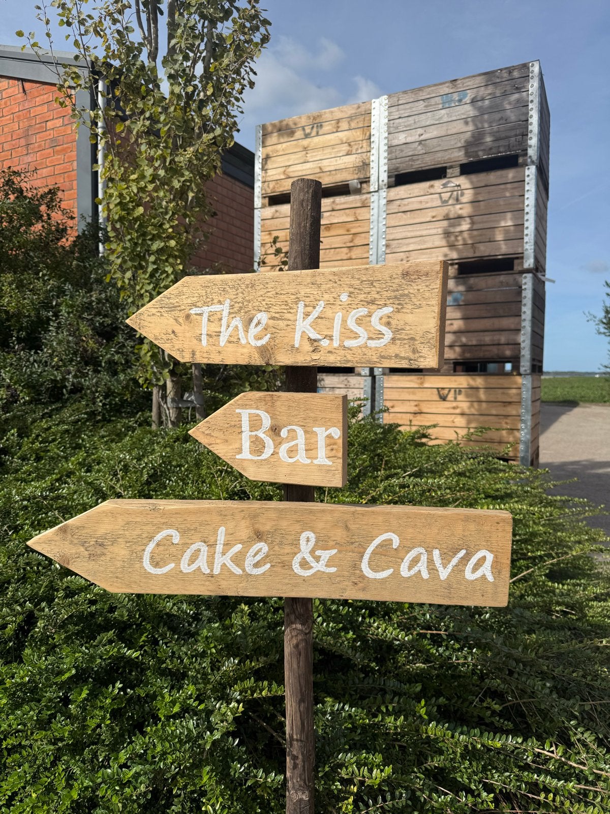 Houten Wegwijzers voor Feesten en Evenementen, Ophalen, Zo goed als nieuw, Versiering, Geboorte of Huwelijk