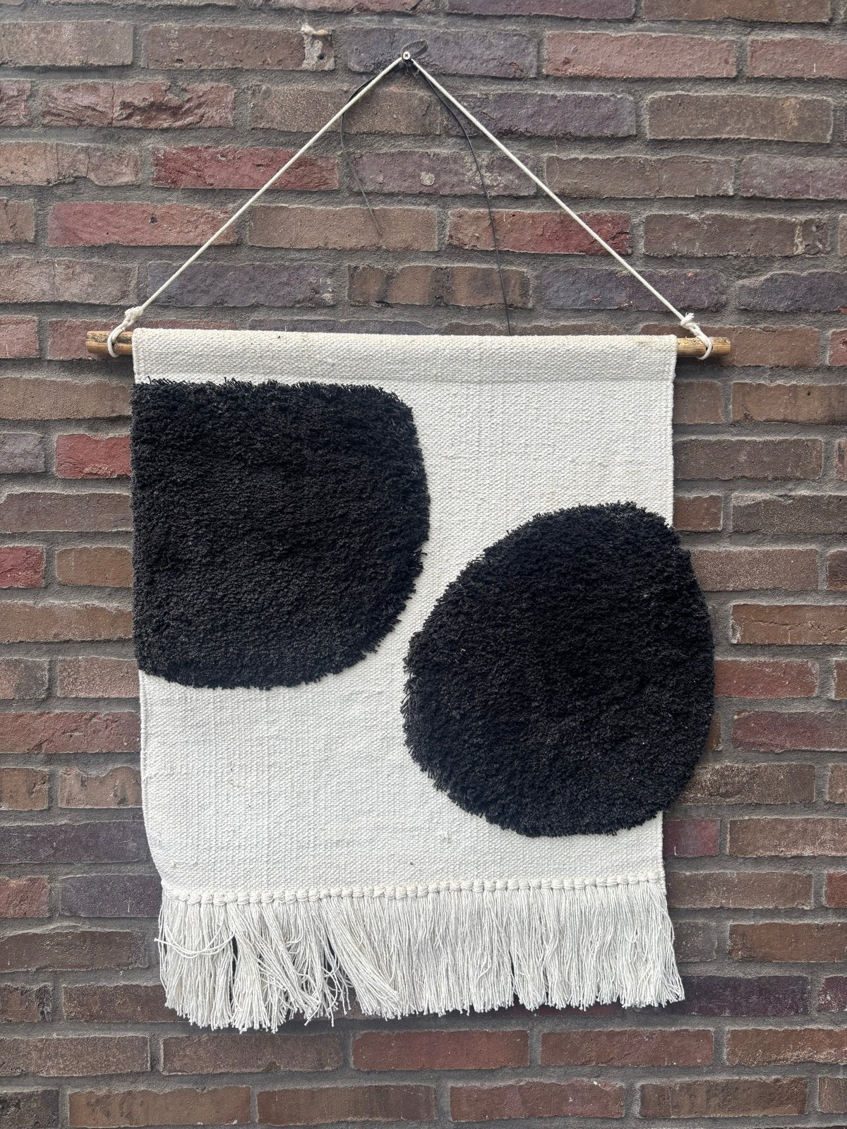 Wandkleed Zwart-Wit met Abstract Design, Meerkleurig, Ophalen of Verzenden, Zo goed als nieuw, Met ophangsysteem