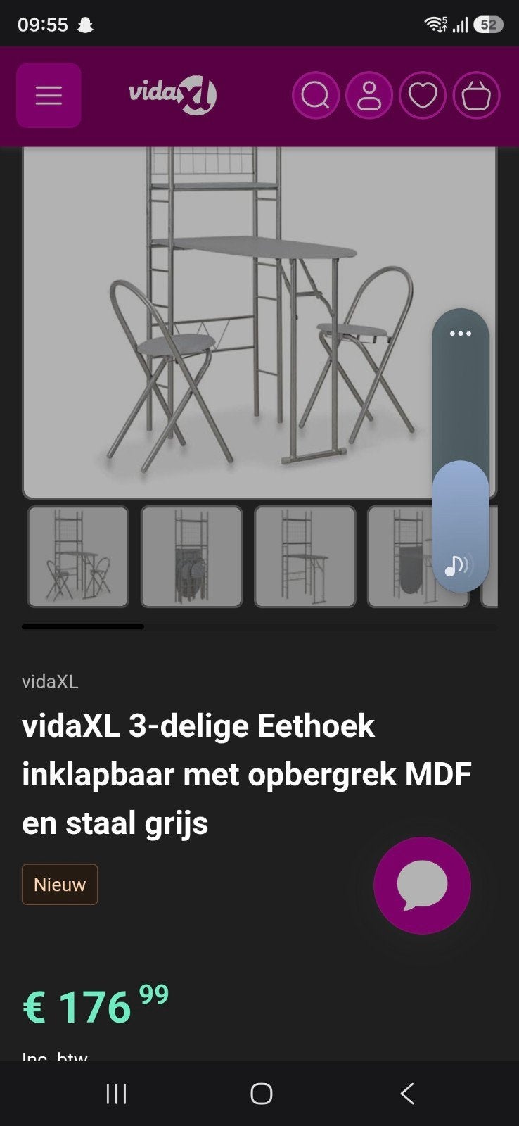 inklaptafel nieuw, Huis en Inrichting, Ophalen, Nieuw, Tot twee personen, Rechthoekig