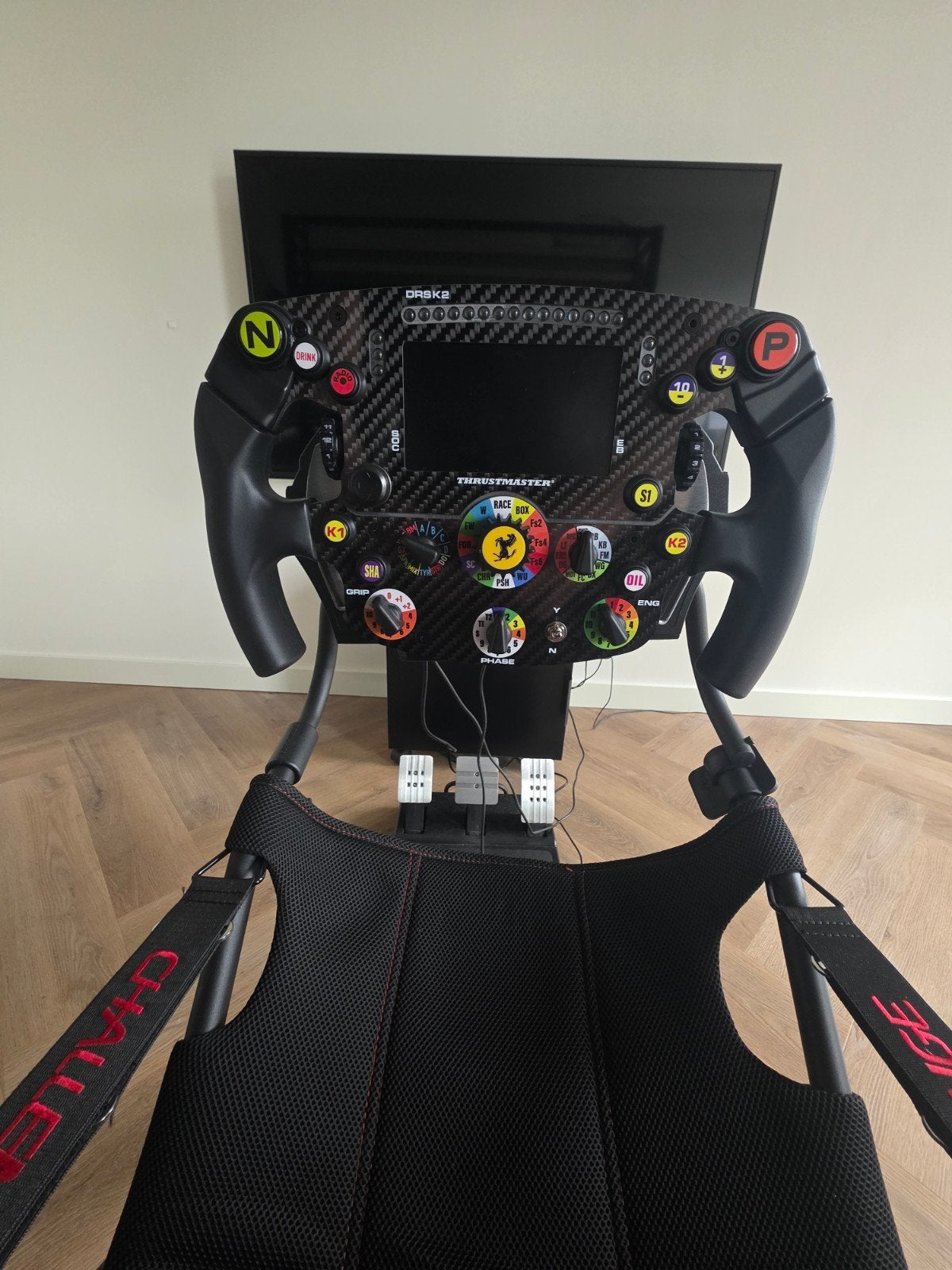 Playseat, Ferrari F1 stuur en Thrustmaster T300 + pedalen, Ophalen, Racestuur, Zo goed als nieuw, Verstelbaar