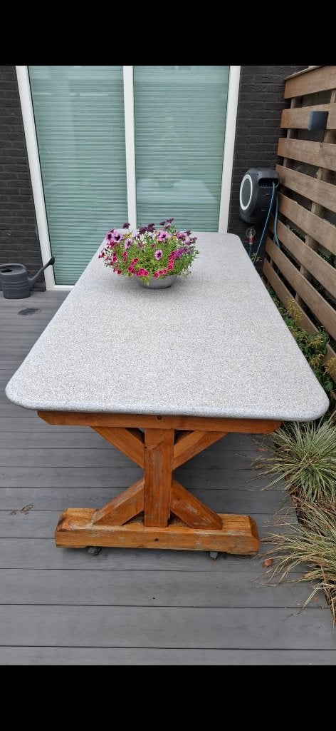 Grote Tuintafel  250 x 105, Tuin en Terras, Tuintafels, Ophalen, Gebruikt, Rechthoekig, Overige materialen