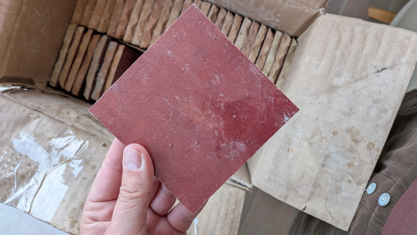 Restantje zelliges, tegels, 10x10cm (0.4m2), Ophalen, Keramiek, Nieuw, Minder dan 20 cm