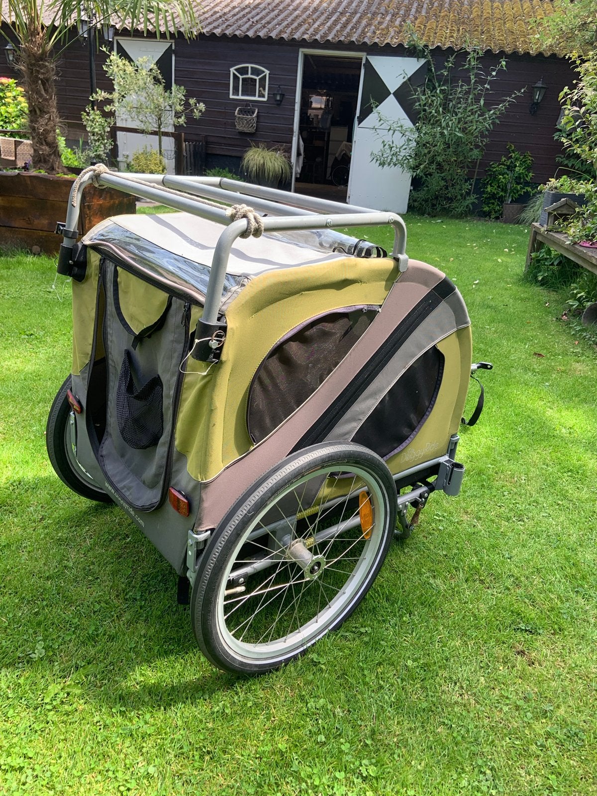 Hondenfietskar met Bagagerek - DoggyRide groen met grijs., Fietsen en Brommers, Gebruikt, Opvouwbaar, 20 tot 40 kg, Ophalen of Verzenden