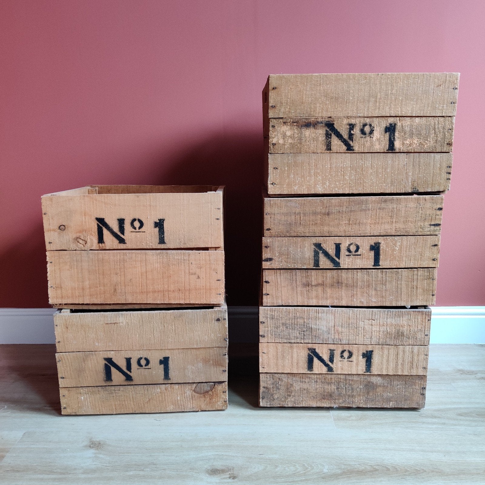 Vintage houten kistjes - 40x27,5x34cm, Ophalen, Gebruikt, Minder dan 50 cm, Minder dan 40 cm