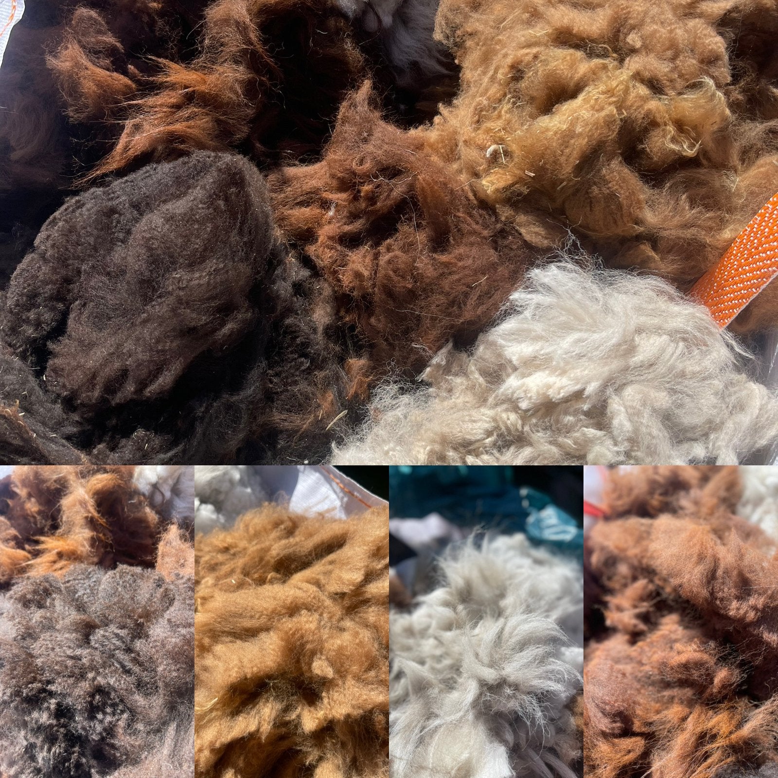 Alpaca wol  | 2 bigbags vol | Diverse kleuren, Hobby en Vrije tijd, Spinnewielen en Spinnen, Ophalen of Verzenden, Zo goed als nieuw