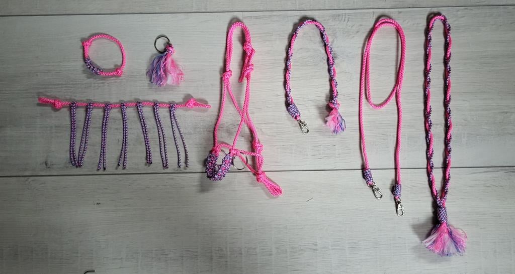 7 delig Hobbyhorse touwhalster set roze/multicolour, Ophalen of Verzenden, Nieuw, Jongen of Meisje