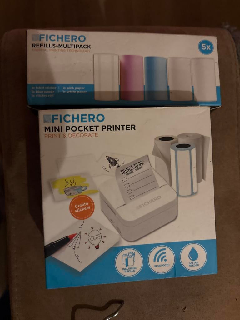 Fichero Mini Pocket Printer met Navulverpakking, Ophalen, Nieuw
