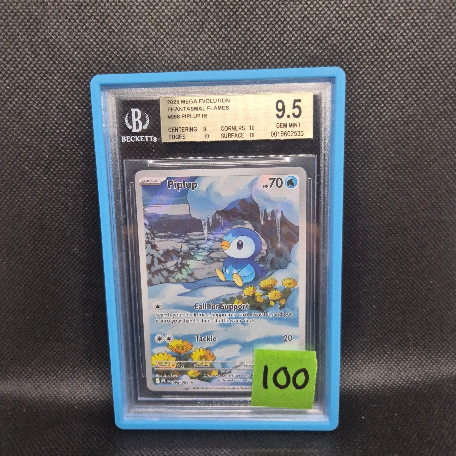 Piplup Mega Evolution Phantasmal Flames BGS 9.5, Ophalen of Verzenden, Zo goed als nieuw