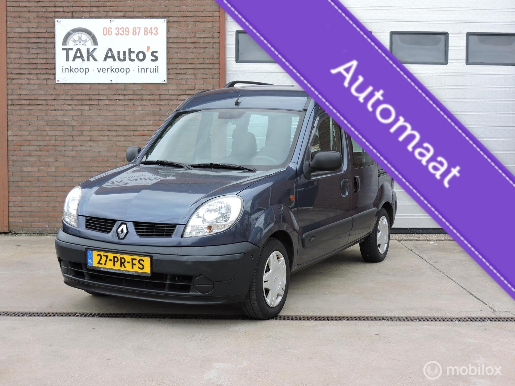 Renault Kangoo combi 1.6-16V Expression/AUTOMAAT, Auto's, Renault, 1095 kg, Blauw, 49 €/maand, Origineel Nederlands