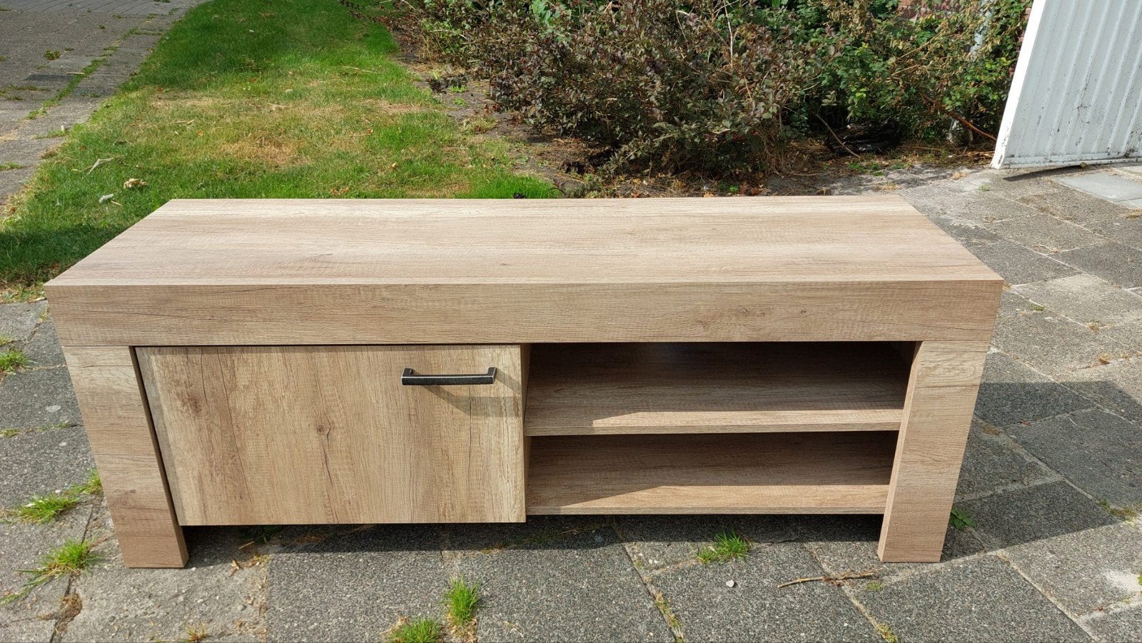 TV kast industrieel meubel met deurtje b 140cm d 43cm h 52cm, Huis en Inrichting, Kasten | Televisiemeubels, Ophalen, 100 tot 150 cm