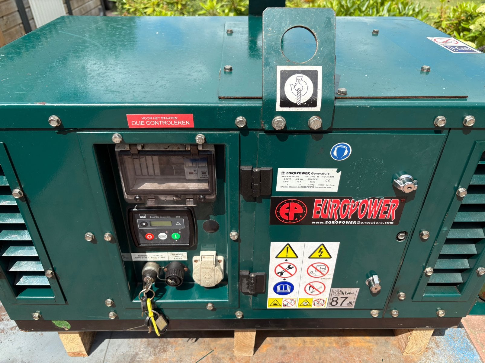 Europower aggregaat 2,5 kva, Ophalen, Zo goed als nieuw, 30 kVA of meer, Dieselolie
