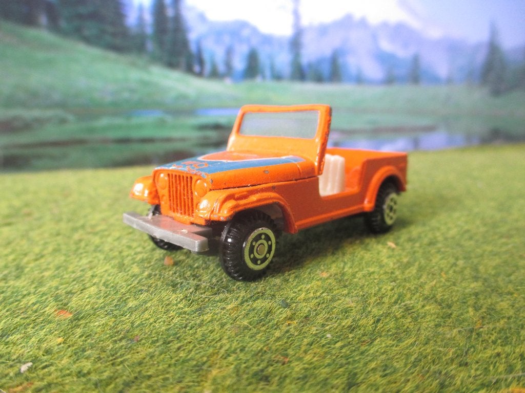 1:64 Jeep CJ-7 - Yatming oranje, Ophalen of Verzenden, Gebruikt, Auto