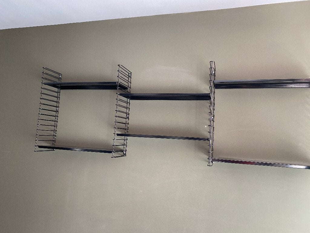 Driedelig rek voor aan de muur, Ophalen of Verzenden, Zo goed als nieuw, Metaal, Cd's of Dvd's