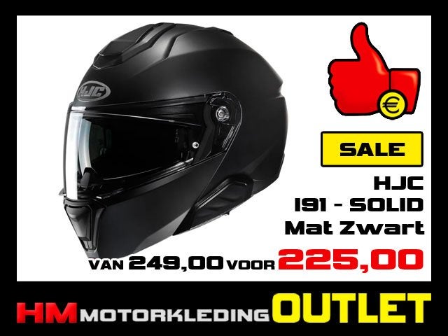 Motorhelm HJC I91 Solid - Mat Zwart - Systeemhelm I 91, Motoren, Kleding | Motorhelmen, Info@huybersmotoren.nl, Systeemhelm, HM - Sale
