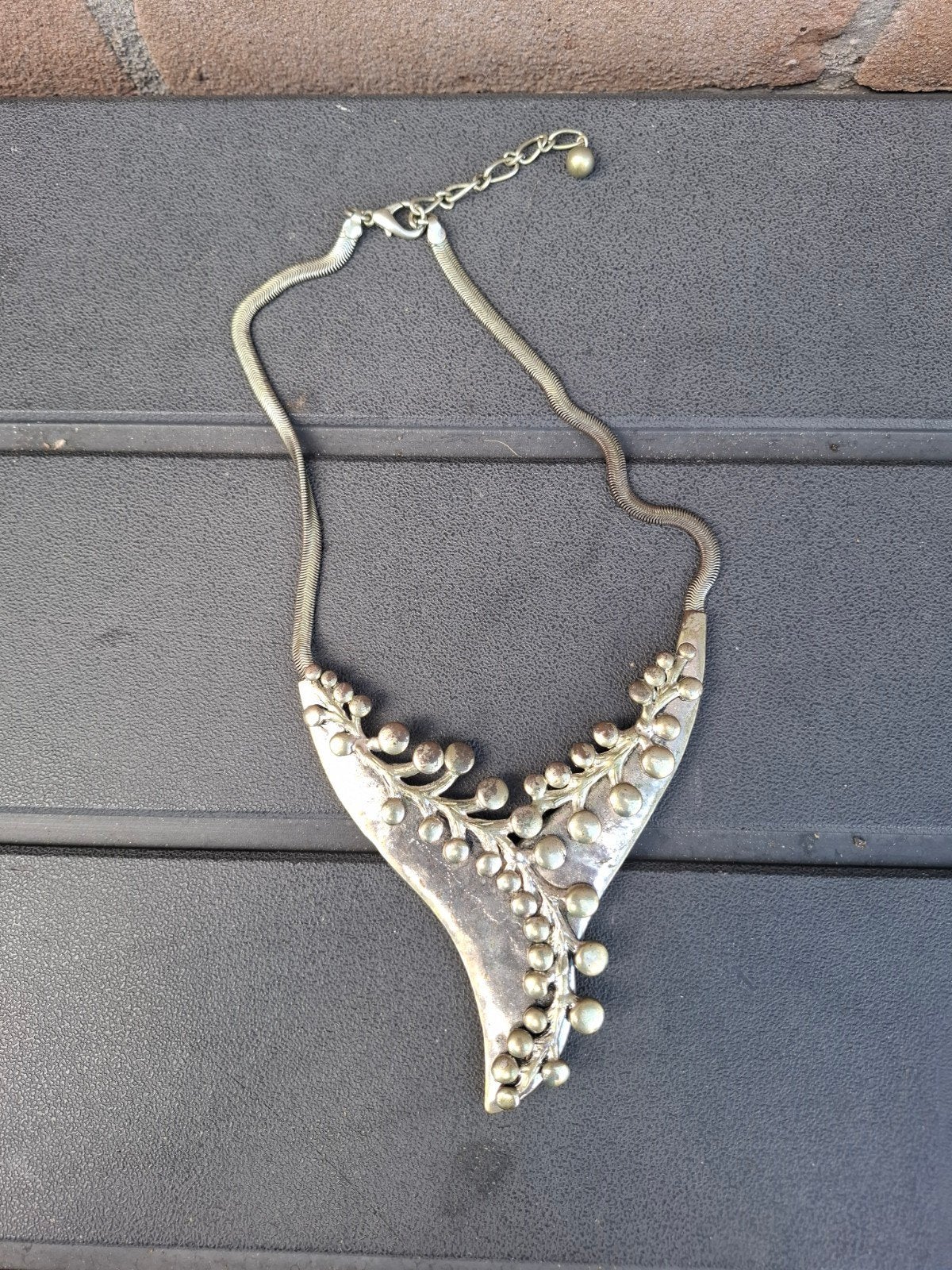 Antieke ketting met hanger, Sieraden, Tassen en Uiterlijk, Broches, Ophalen of Verzenden, Zilver, Overige materialen