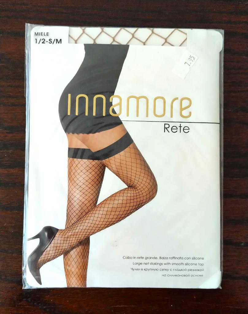 Innamore Stay-up Net-kousen, Kleur; Miele, Small-Medium, Stay-up kousen, Overige kleuren, Maat 35 t/m 38, Nieuw