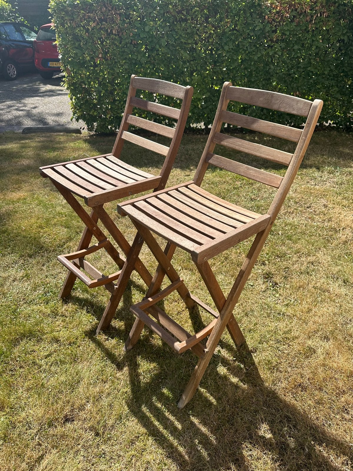 2x Sediamo houten inklapbare barkrukken, Ophalen, Gebruikt, Twee, Bruin