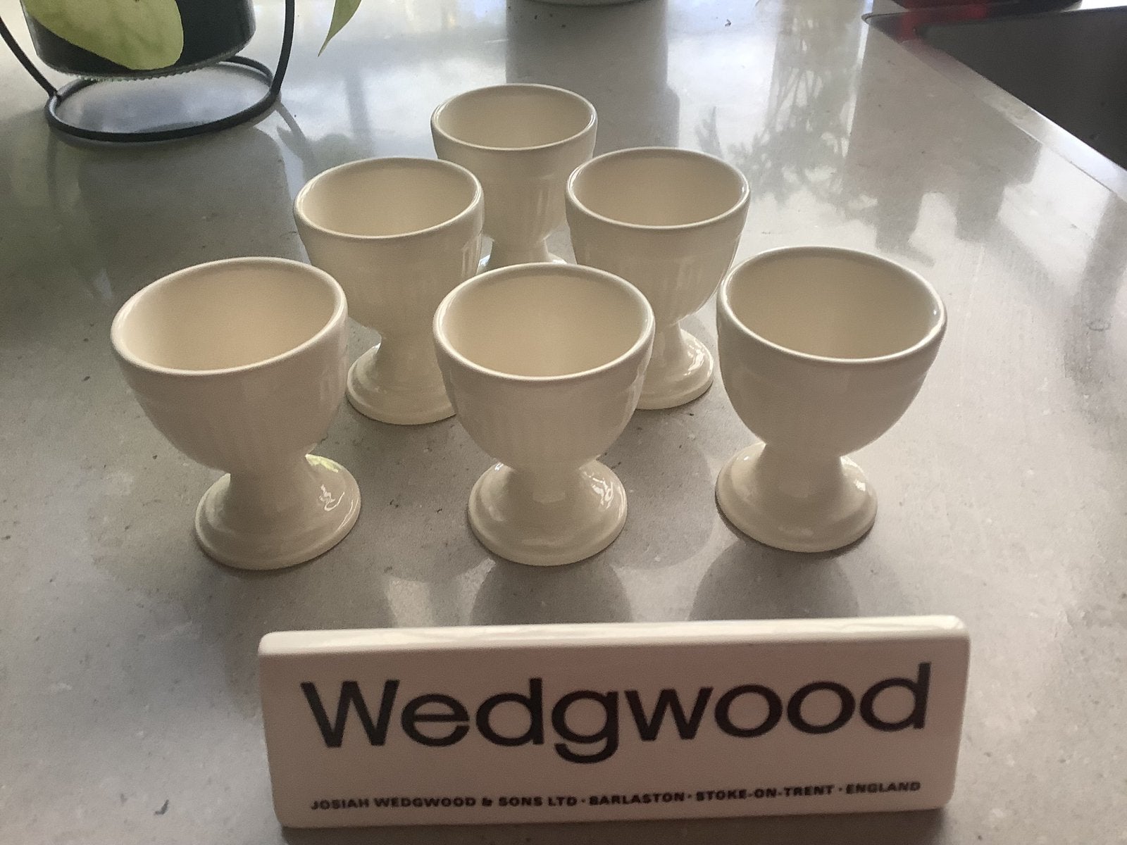 6 eierdopjes WEDGWOOD EDME, Overige typen, Ophalen of Verzenden, Zo goed als nieuw, Wedgwood