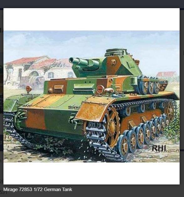 Bouwpakket Mirage-Hobby Mirage 72853 1/72 German Tank Pz.Kpf, Tank, Italeri, 1:32 tot 1:50, Nieuw