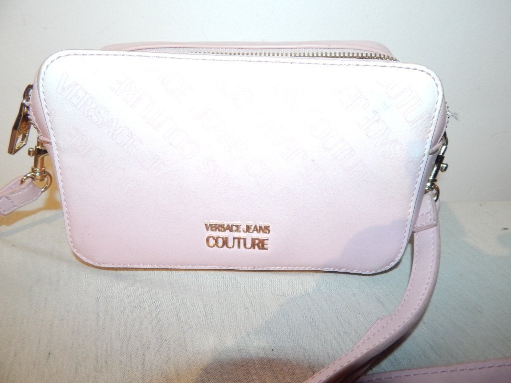 Versace jeans couture schouder tas merk print kleur verloop, Verzenden, Zo goed als nieuw, Roze, Schoudertasje