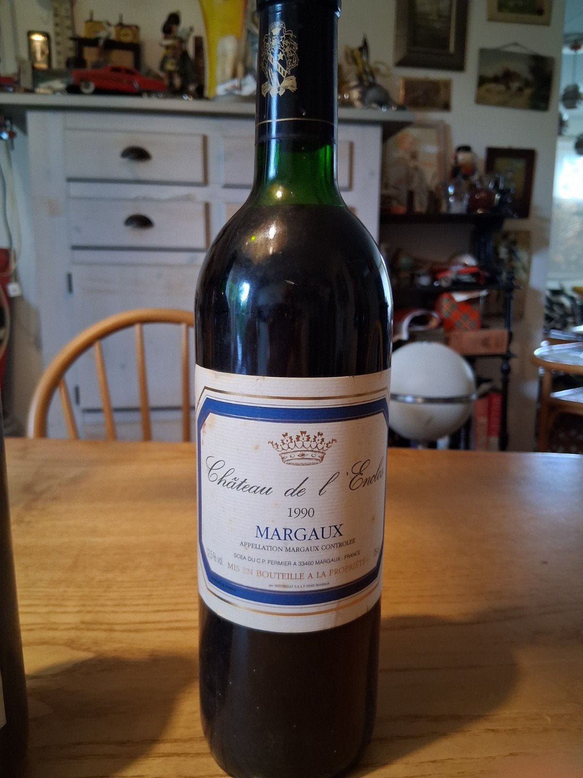 Château de l'Enclos Margaux 1990 Rode Wijn, Gebruikt, Frankrijk, Ophalen of Verzenden, Rode wijn