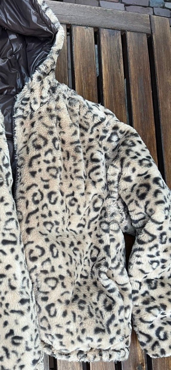 Zara Omkeerbare Jas Luipaardprint & Bruin Glanzend maat 158, Kleding | Dames, Ophalen of Verzenden, Zo goed als nieuw, Maat 34 (XS) of kleiner