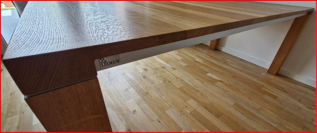 Leolux Vivre eetkamer tafel, Ophalen, Gebruikt, Eikenhout, 200 cm of meer