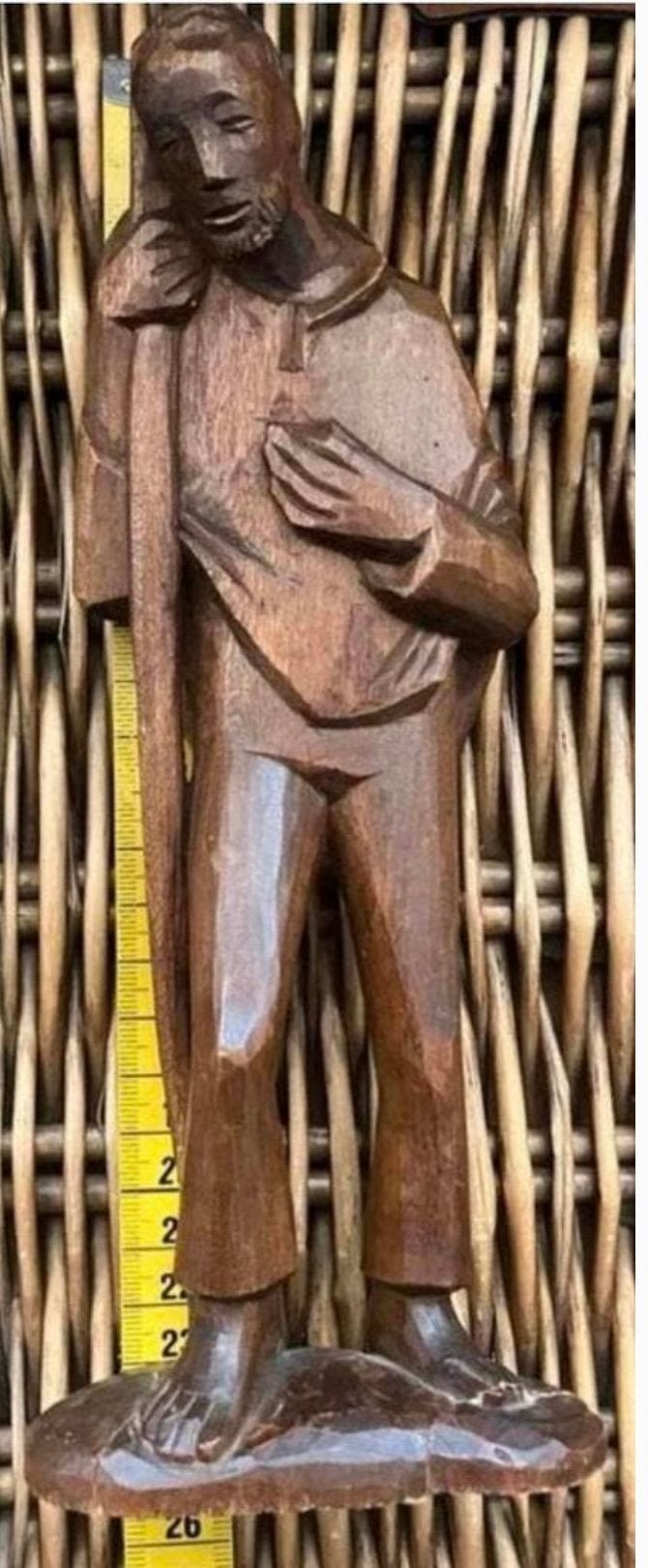RELIGIEUS MOOI GESIGNEERD ,ANTIEK HOUTEN BEELD ,MOOI!!!, Antiek en Kunst, Antiek | Religie, Ophalen of Verzenden