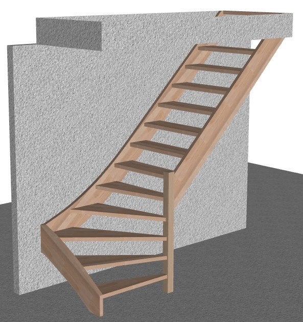 Houten trap onderkwart bouwpakket, Ophalen, Nieuw, Trap, 2 tot 4 meter