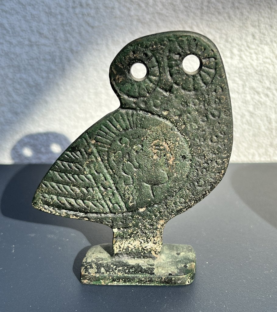 Luxe Massief Bronzen Uil van Athena – Grand Tour Stijl, Antiek en Kunst, Antiek | Koper en Brons, Ophalen of Verzenden