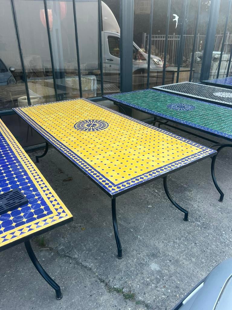 Mozaiektafels 180cm, 200cm en 220cm, Ophalen, Overige materialen, Zo goed als nieuw, Ars longa