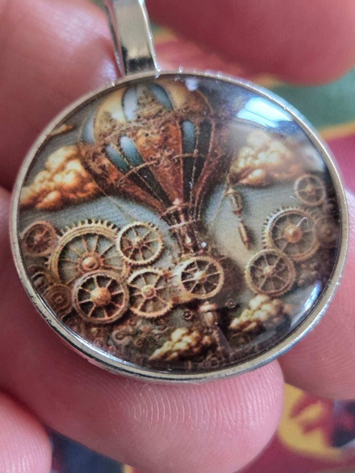 Glashanger Steampunk Luchtballon Tandwielen, Glas of Kristal, Nieuw, Ophalen of Verzenden, Overige kleuren