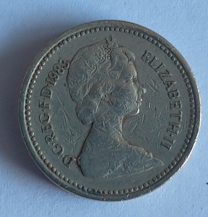 one pound 1983 munt, pre owned, circulated, volgnr 166, Ophalen of Verzenden, Overige landen, Losse munt