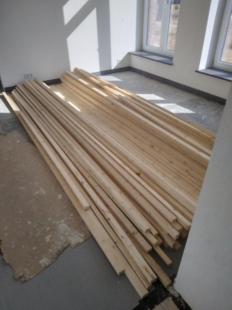 Zware geschaafde panlatten/balkjes 33x46mm lengte 3,9 meter, Doe-het-zelf en Verbouw, Hout en Planken, Ophalen, Minder dan 25 mm
