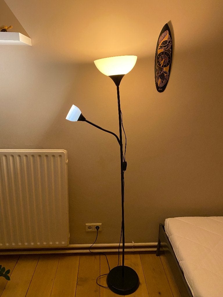 Standing lamp with reading light, Ophalen of Verzenden, Zo goed als nieuw, Kunststof, 150 tot 200 cm