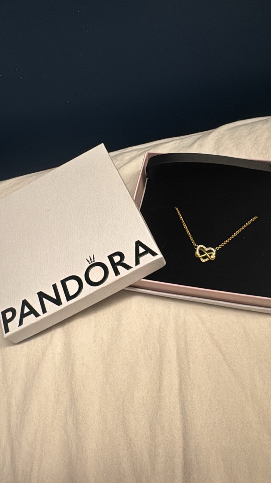 Pandora Ketting met Hanger - gouden infinity Hart, Sieraden, Tassen en Uiterlijk, Kettingen, Nieuw, Ophalen of Verzenden, Goud