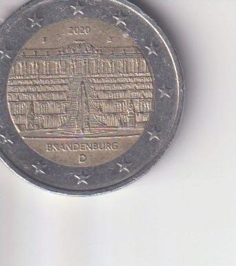 2 euro 2020 f duitsland Brandenburg, Postzegels en Munten, Munten | Europa | Euromunten, Verzenden, Duitsland, 2 euro
