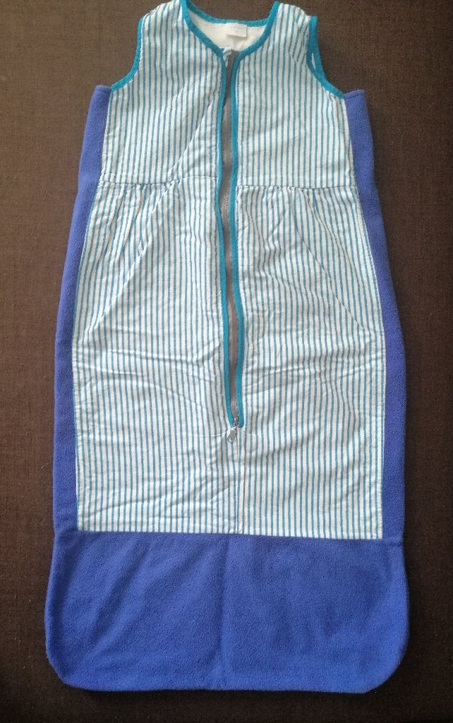 Slaapzak, wit - blauw. Maat: 98, Ophalen of Verzenden, 98 cm, Blauw, Slaapzak
