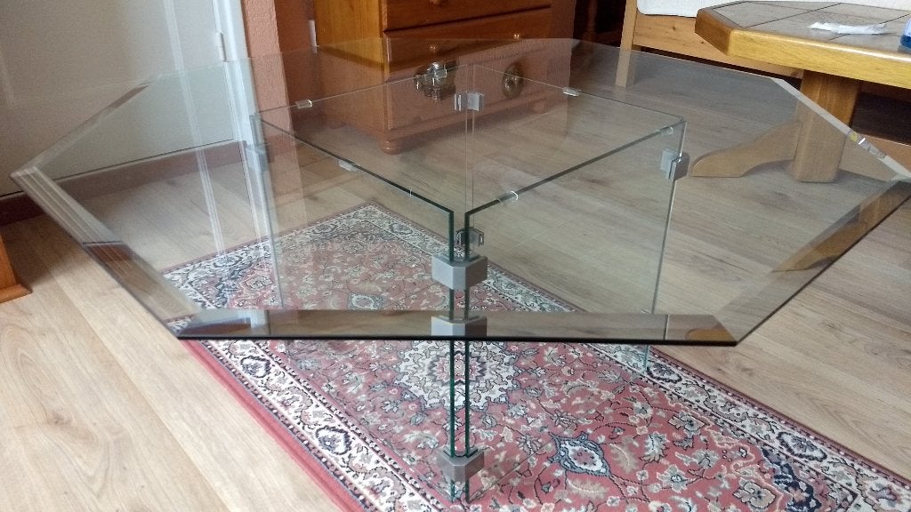 Glazen salontafel, Ophalen, 100 tot 150 cm, 150 tot 200 cm, Overige vormen