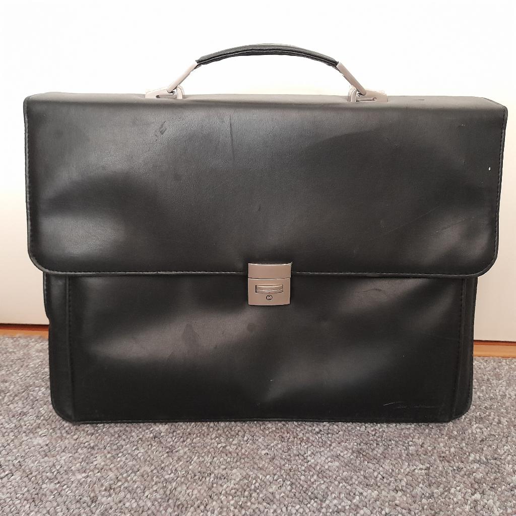 Thierry Mugler- leer - documenten attache koffer-/tas, Ophalen of Verzenden, Zwart, Overige merken, Leer