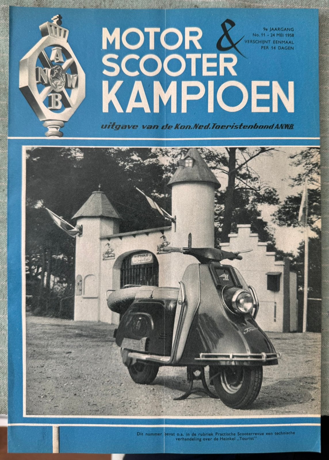 Knipsel 1958 Heinkel Tourist, Verzenden, Zo goed als nieuw, Motoren