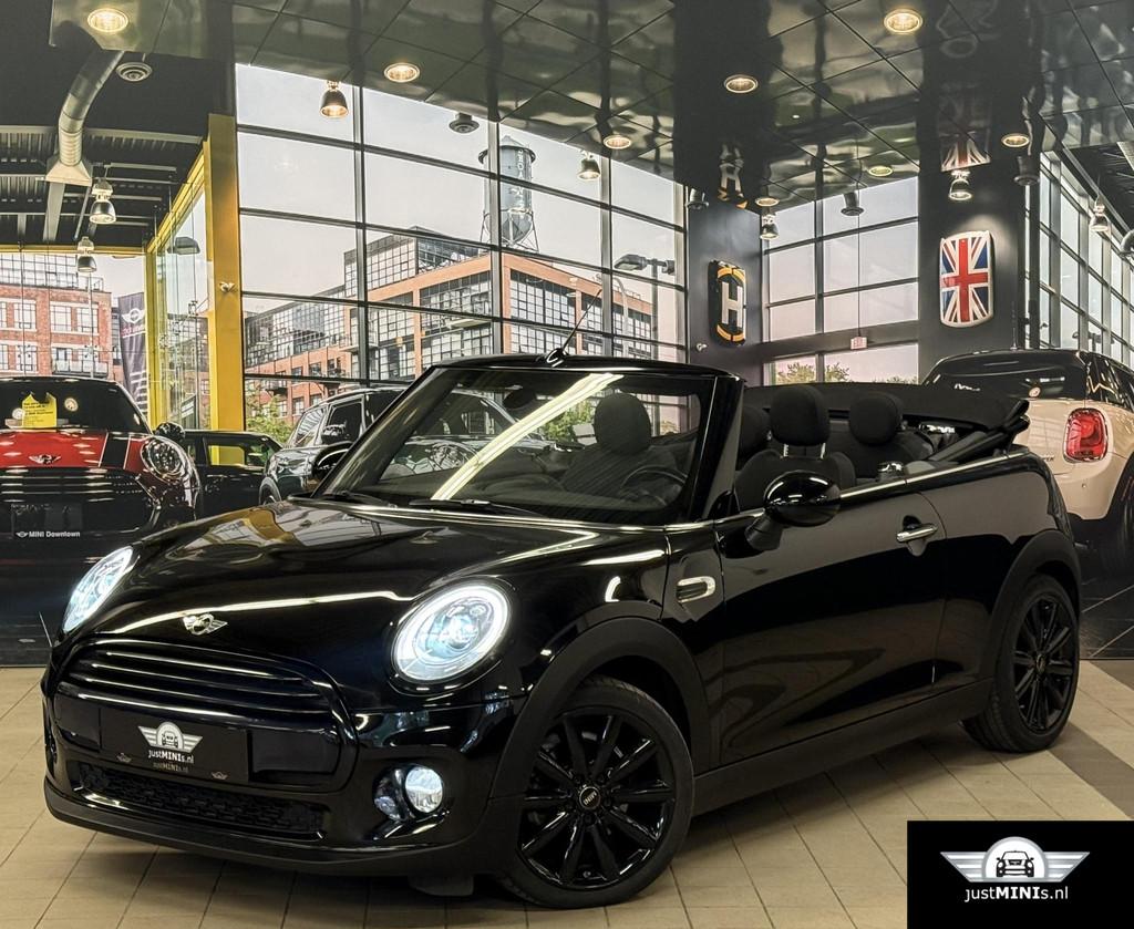 MINI COOPER CABRIO AUT 136 pk 1 EIG NAVI H-LEDER UNION JACK, 136 pk, Gebruikt, 4 stoelen, Leder en Stof
