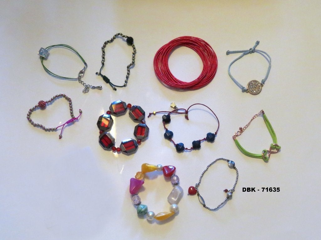 10 Armbanden: Strass, Zijde, Ster, Klaverblad, Metaal, Marktplaats@koningsieraden.nl, Overige materialen, Overige kleuren, Met bedels of kralen