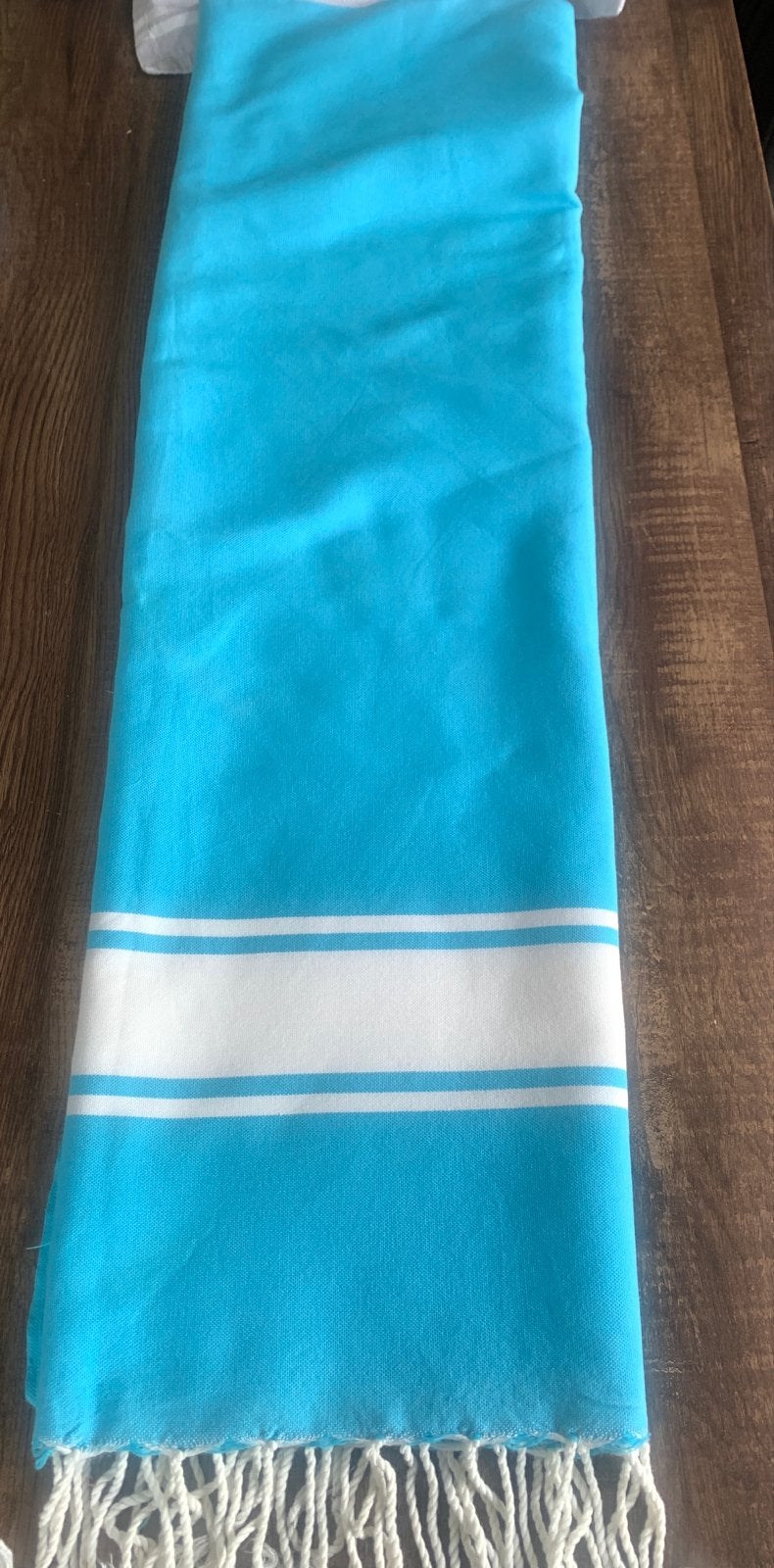 Groot turquoise strandlaken/doek van katoen (zgan), Ophalen of Verzenden, Zo goed als nieuw, Meerkleurig