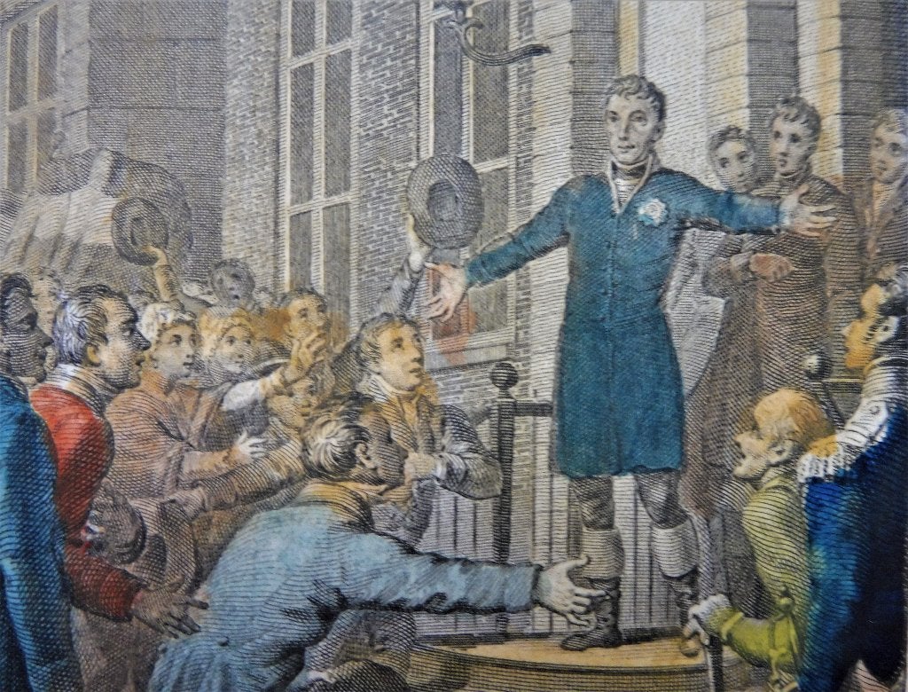 Aankomst Den Prins van Oranje in Den Haag Willem I Koning, Antiek en Kunst, 26 cm, 1800 - 1899, Ophalen of Verzenden, Gravure