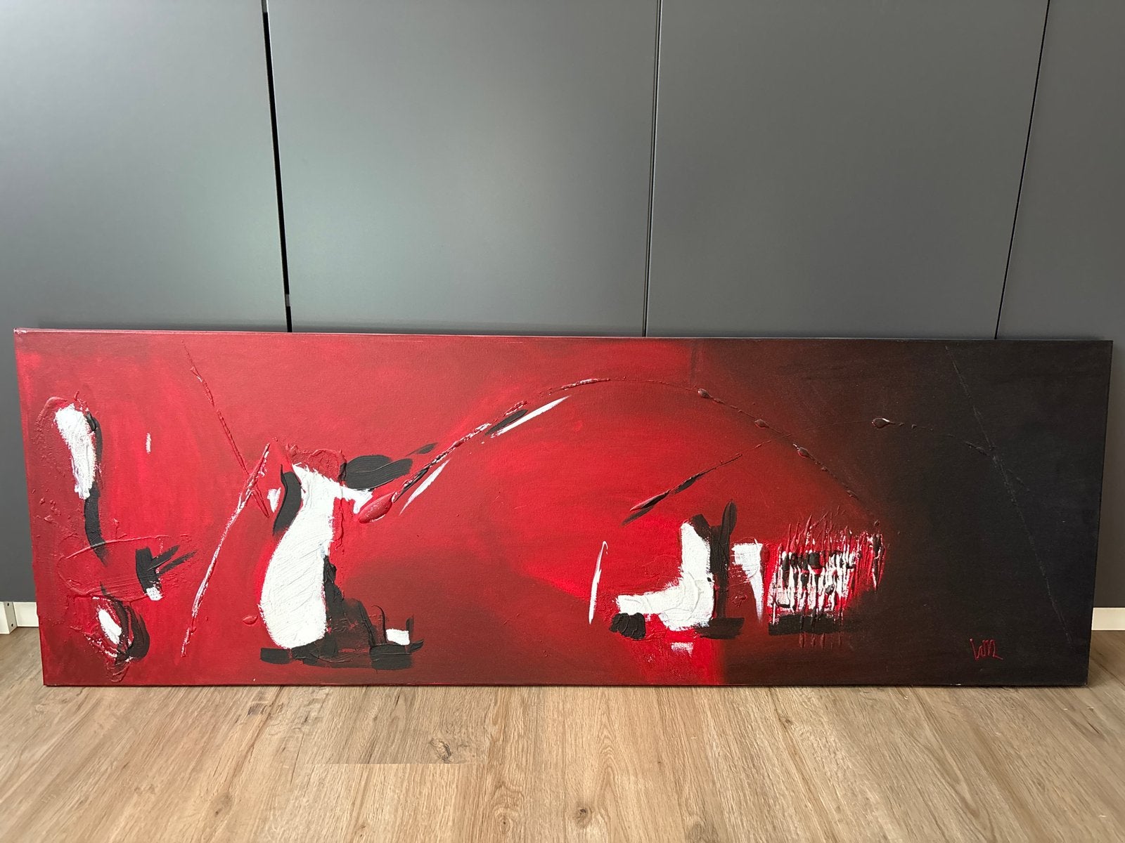 Abstract Rood Schilderij - Willemien Nijboer, Antiek en Kunst, Kunst | Schilderijen | Abstract, Ophalen