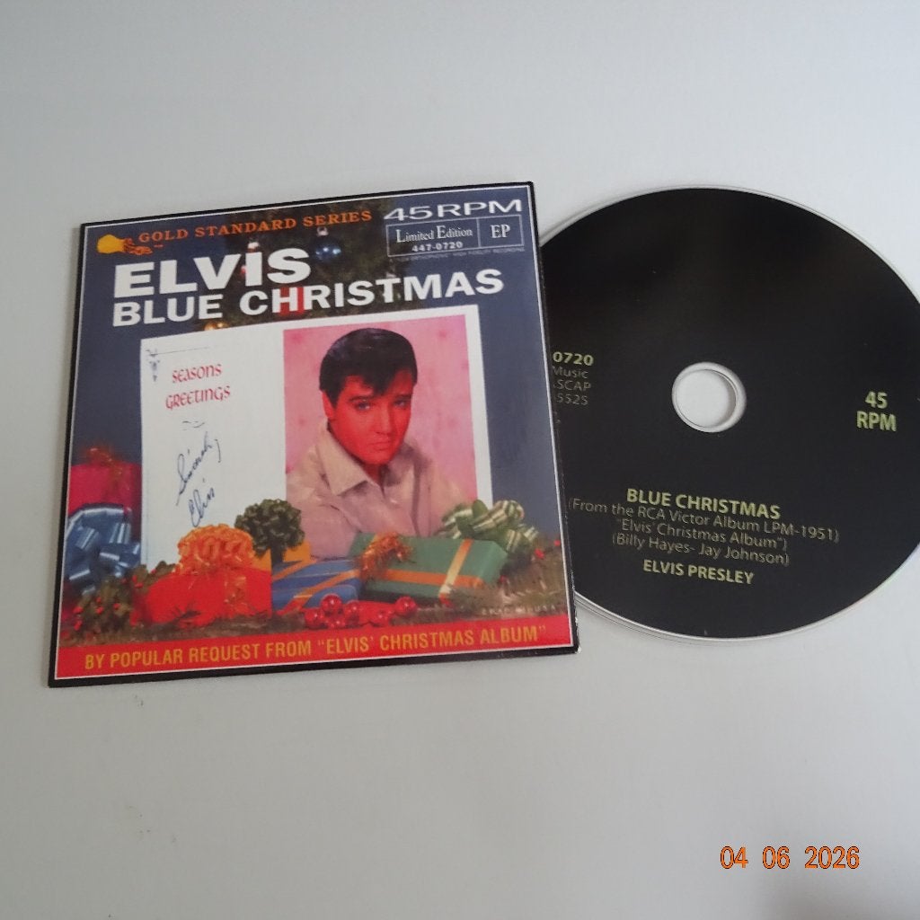 Elvis Presley - Blue Christmas/Santa Claus is back in town, 1 single, Verzenden, Zo goed als nieuw, Overige genres
